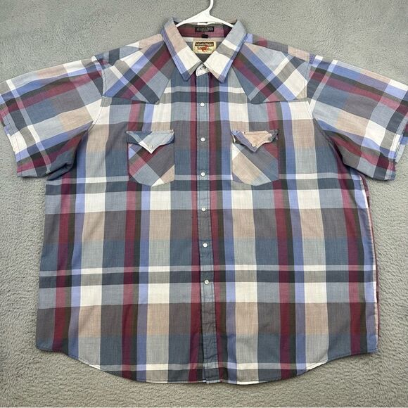 Youngbloods Pearl Snap Shirt Mens‎ 3X Big Man Plaid Western Cowboy Rodeo Farm - Picture 1 of 16